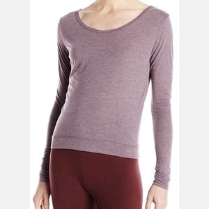 3/$20🌟 Soffe Black Plum Ruched Long Sleeve Open Back Ballet Top Size XL